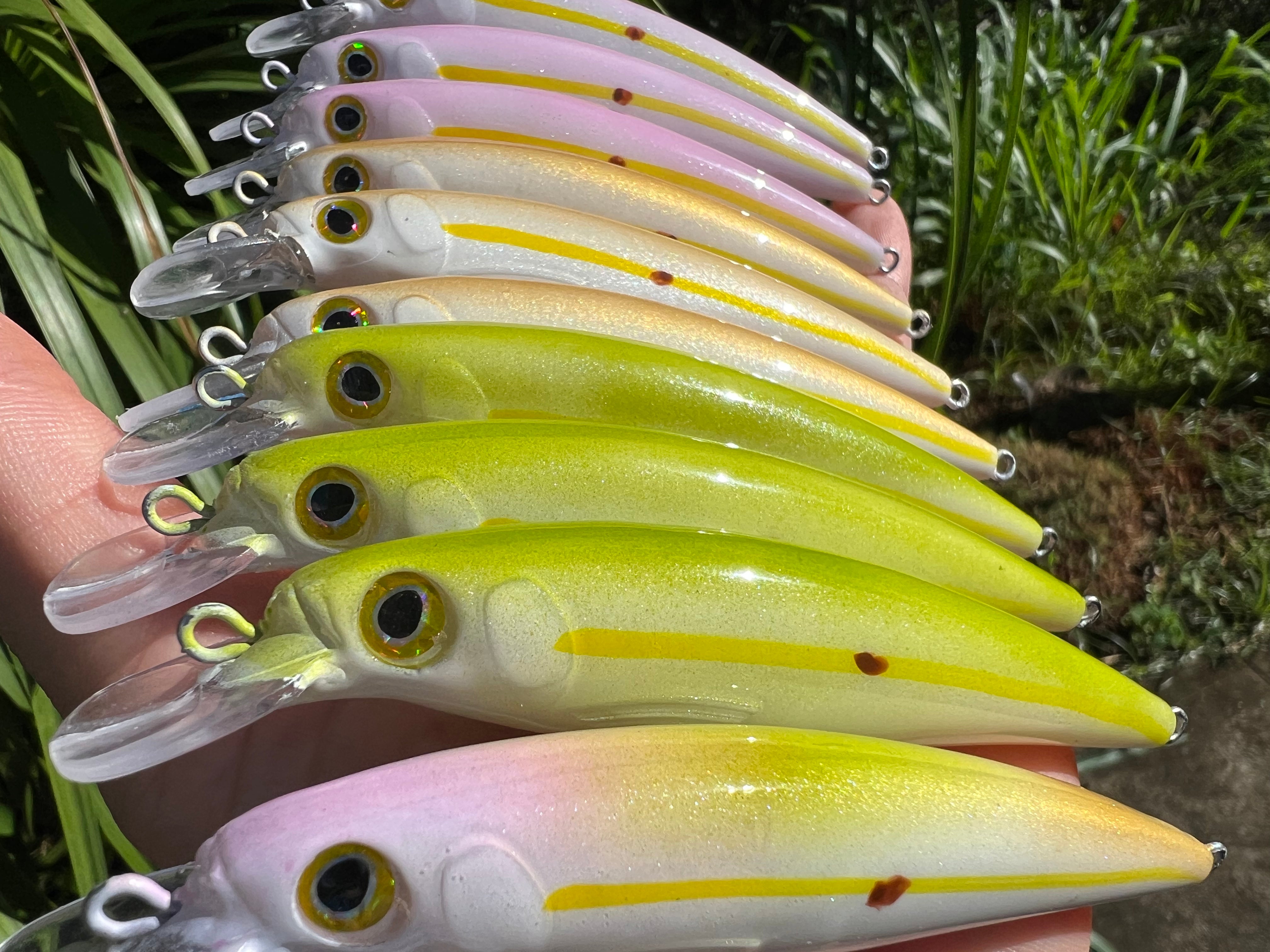 4.5 Obake Green Oama- Papio Diver. Comes with hooks and split rings. –  Campania Lures