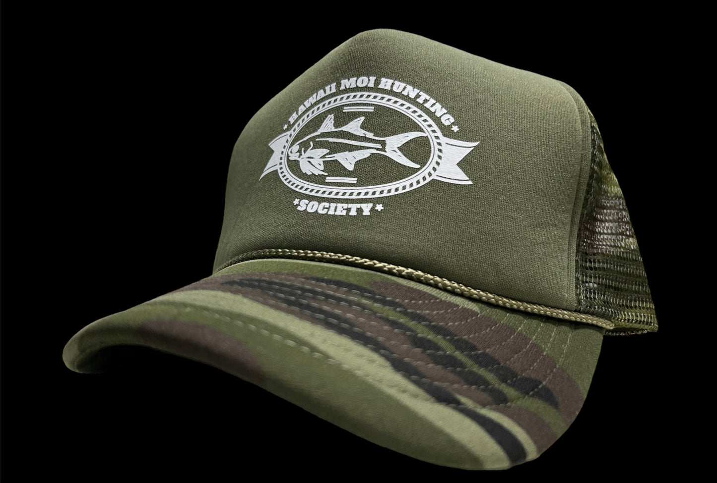 Hawaii Moi Hunting Society Trucker Hats.